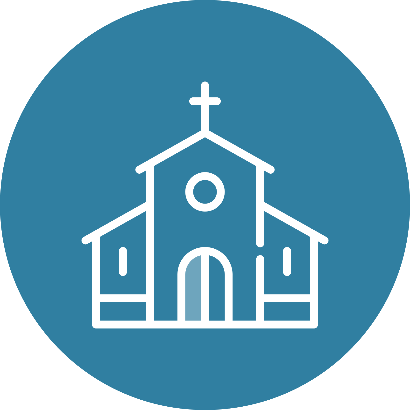 An icon representing a church.