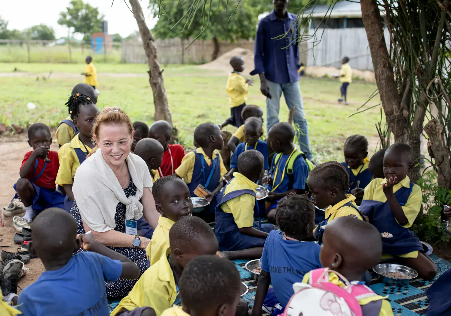south sudan - school feeding program Linda Noah, Executive Director of Petros Network, visiting one of our school feeding programs in South Sudan.