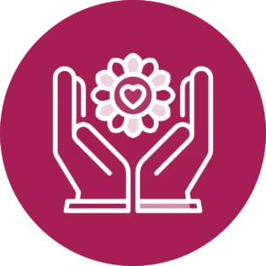 church-planting-petros-network-Show-Gospel-into-action-Icon An icon representing two hands holding a flower which has heart inside.