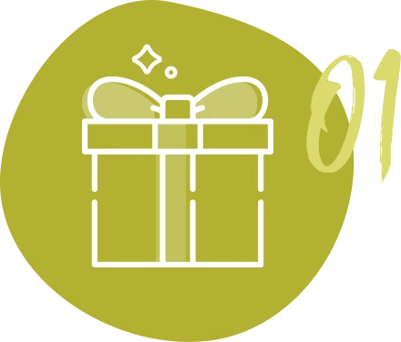 An icon representing a gift